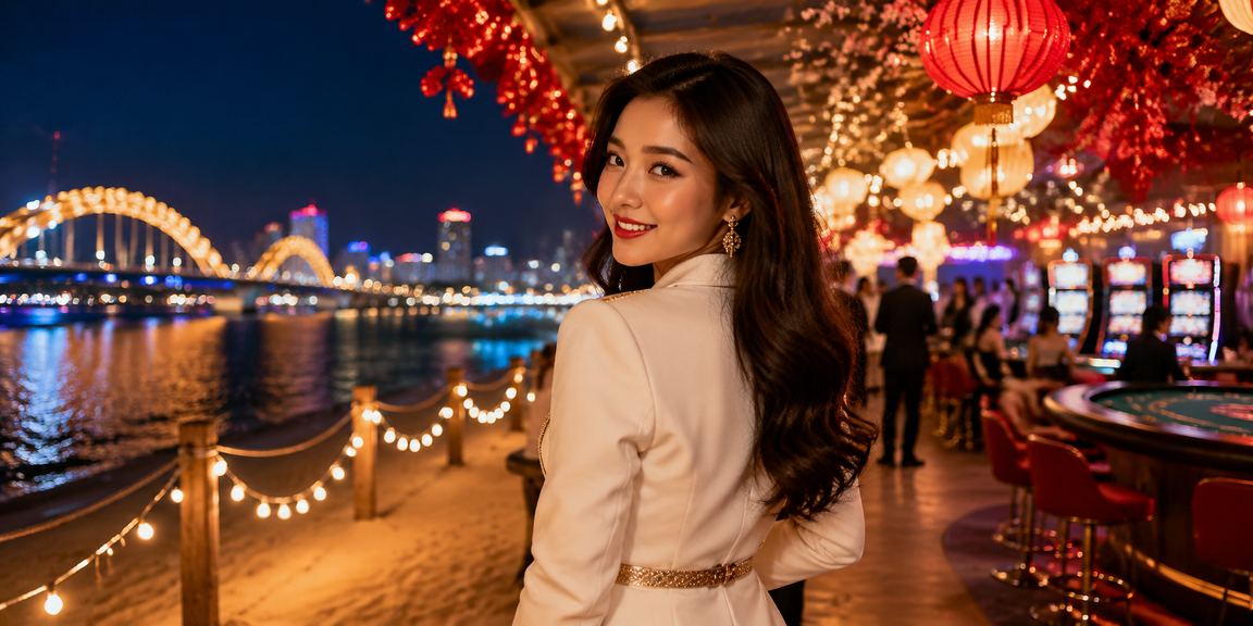 Không khí Tết Sài Gòn với đèn lồng và tiền thưởng casino rộn ràng